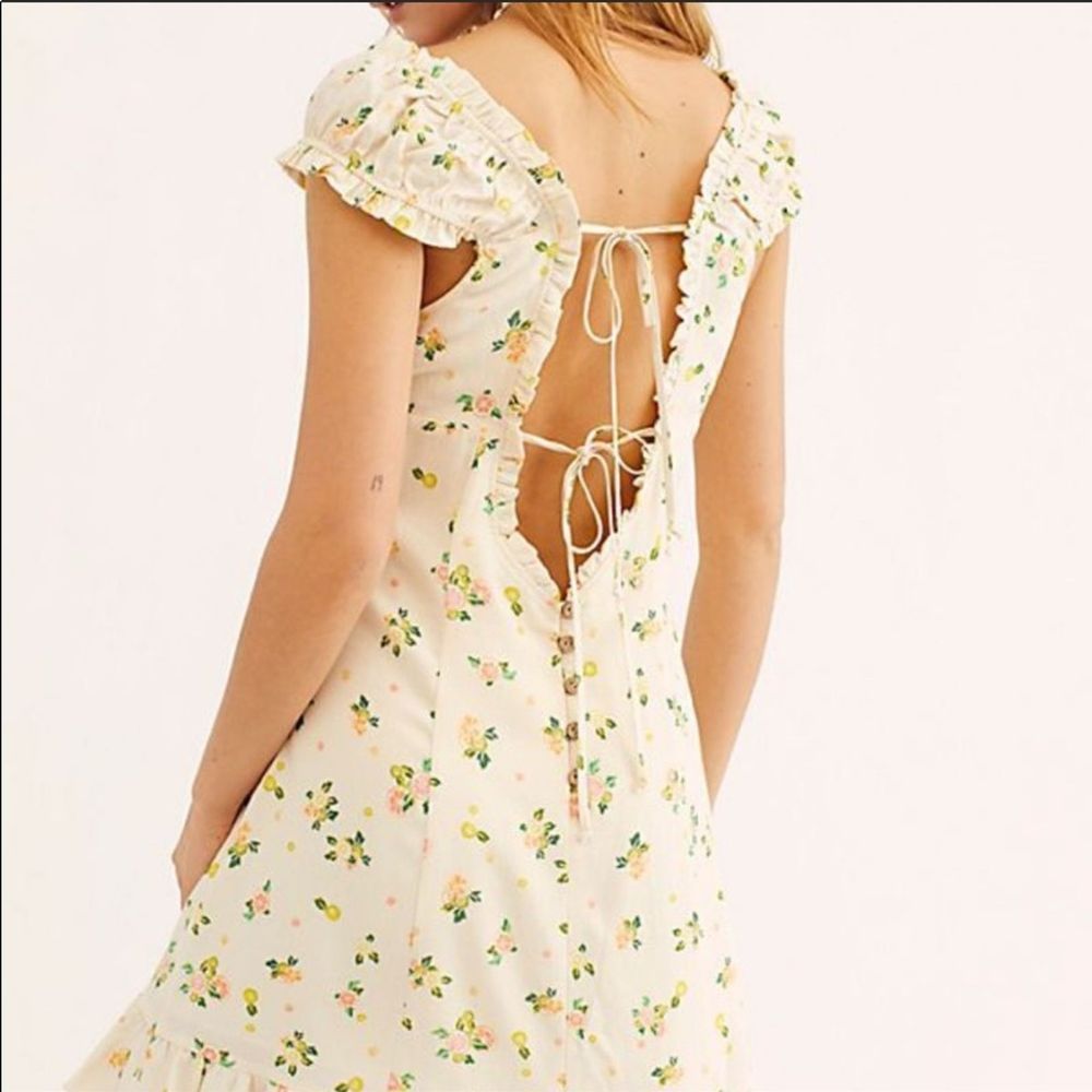 Free People Like A Lady Ruffle Mini Dress Ivory XS - Picture 4 of 7